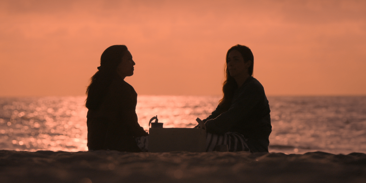 Haley and Pilar on a beach